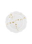 Hermia Juego de Platos de Postre DNR0032, 6 Piezas, Blanco y Dorado